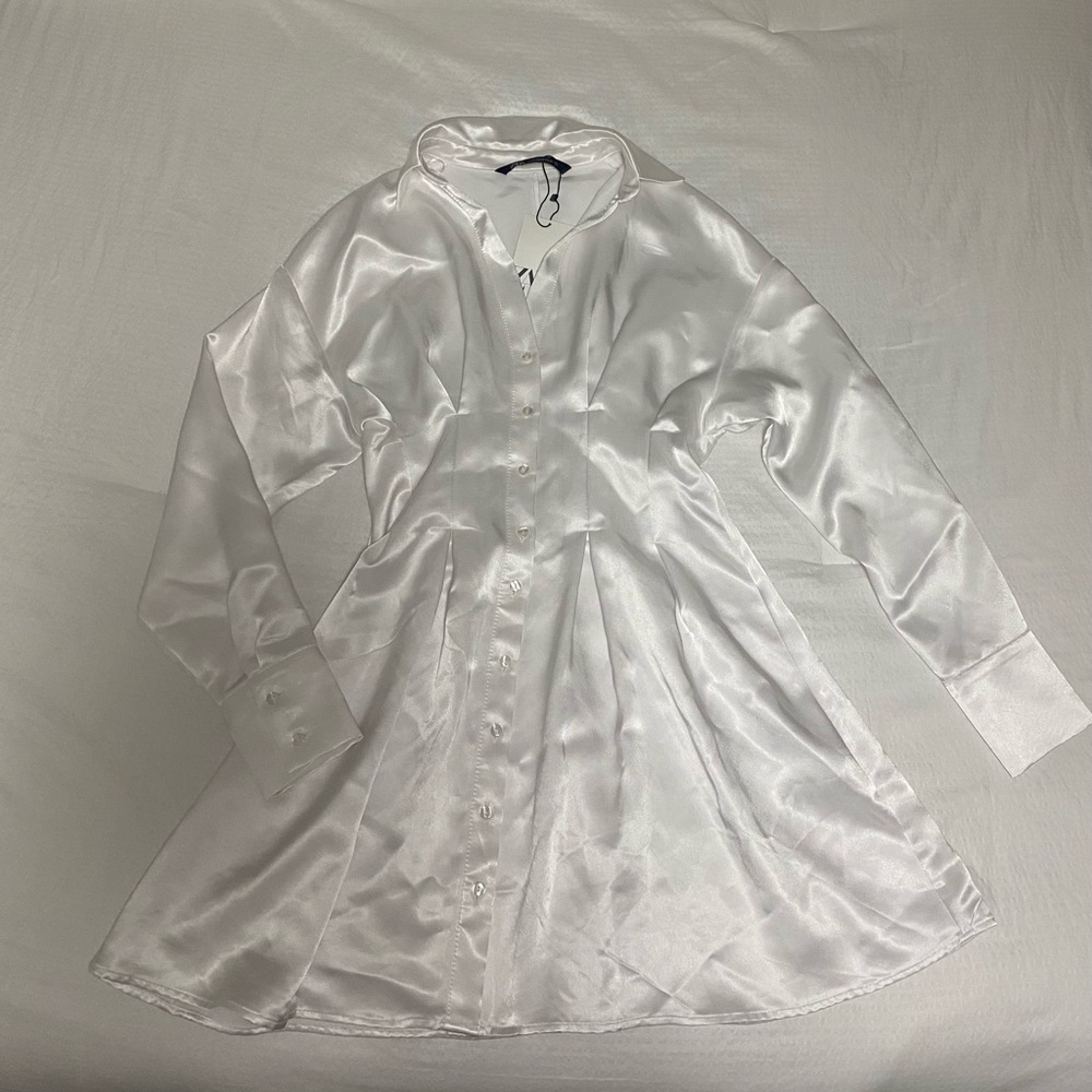 white satin dress